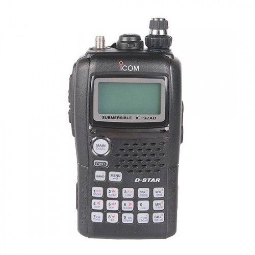 Icom IC-92AD Профессиональная портативная радиостанция VHF/UHF диапазона, 1304 каналов памяти, выходная мощность 5 Вт в диапазонах 144 МГц и 430 МГц, выполнена из ударопрочного пластика с литым алюминиевым шасси и во влагозащищенном исполнении